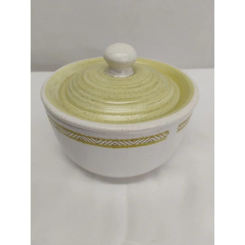 Franciscan Earthenware Lidded Sugar Bowl Hacienda Green MCM USA - Picture 2 of 8